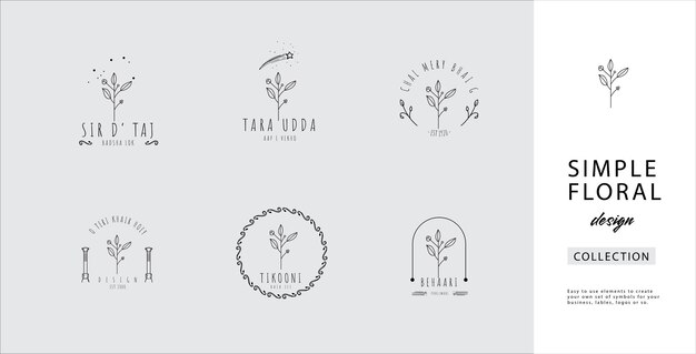 Minimalist Logo Pack with Floral and Botanical Elements for Easy Use