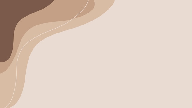 Minimalist neutralcolored fluid shape abstract background Vector illustration