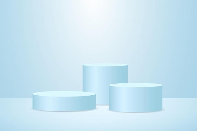 Minimalist podium and scene with 3d vector rendering