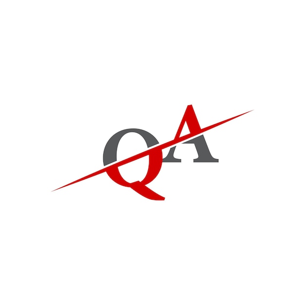 Minimalist QA Logo with Dynamic Diagonal Line