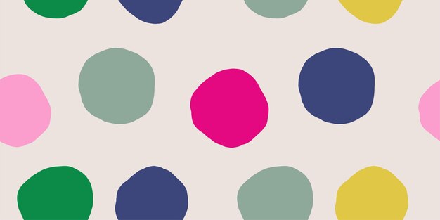 Minimalist seamless trendy abstract colorful polka dot pattern Modern vector template for design