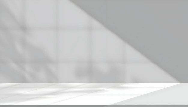 Minimalist Studio with Shadows and White Surface