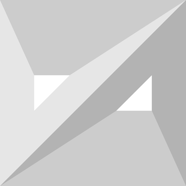 Minimalist threedimensional plane vector illusion constructed by triangular shapes for modern inter
