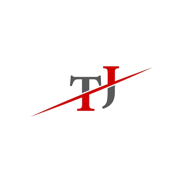 Minimalist TJ Logo with Dynamic Diagonal Line