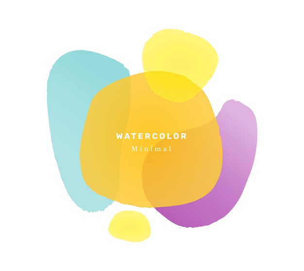 Minimalist watercolor banner with text isolated abstract design of liquid shape blob contemporary