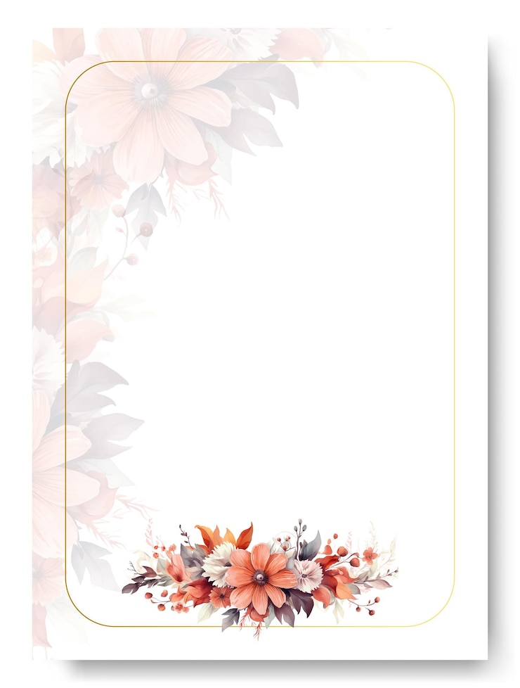 Vektör minimalist wedding card template withgolden brown gerberra watercolor