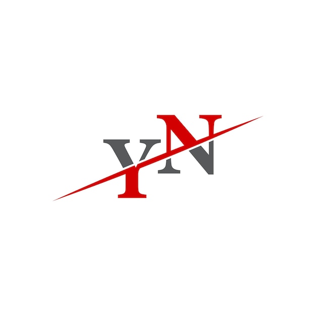 minimalist yn logo with dynamic diagonal line