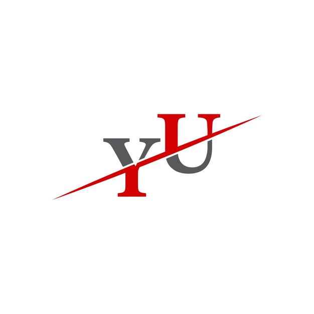 Minimalist YU Logo with Dynamic Diagonal Line