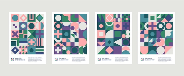 Minimalistic bauhaus style cover set