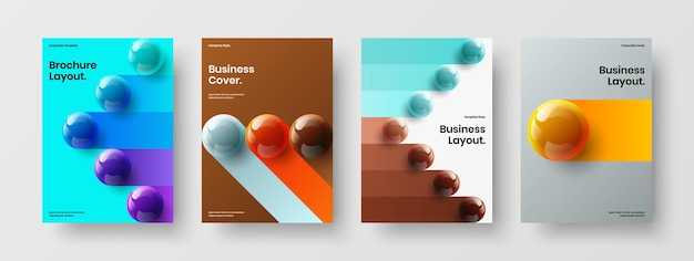 Minimalistic corporate identity A4 vector design layout collection