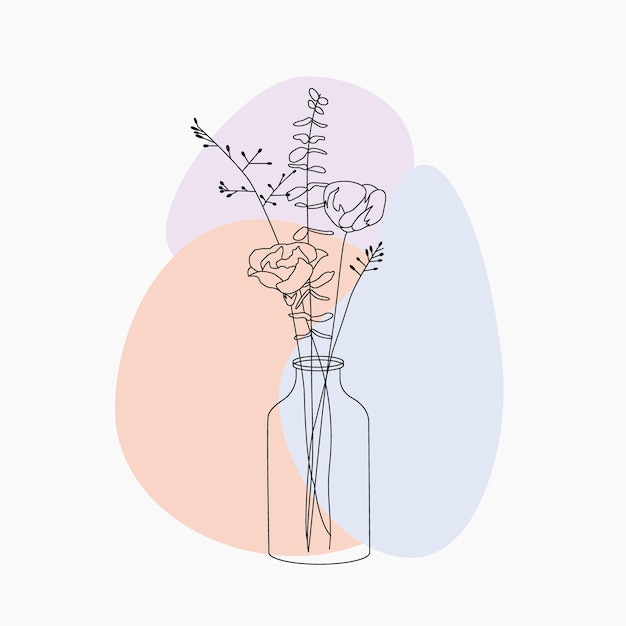 Minimalistic vase with different colors in the interior