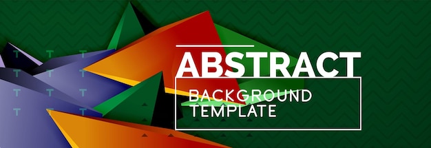Minimalistisk abstrakt 3D-vektorbakgrund med trianglar