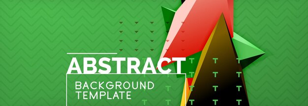 Minimalistisk abstrakt 3D-vektorbakgrund med trianglar