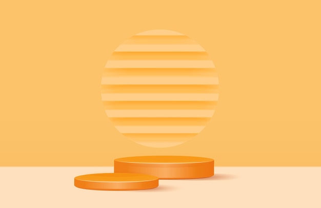 Minimalistisk bakgrund mockup med podium för produktvisning 3D-rendera