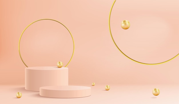 Minimalistisk bakgrund mockup med podium för produktvisning 3D-rendera