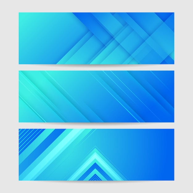 Minimalistisk blåt banner med geometriske former, abstrakt moderne baggrundsdesign. Design til posterskabelon på webbaggrundsbanner, brochure, website, flyer, landingsside, præsentation og webinar