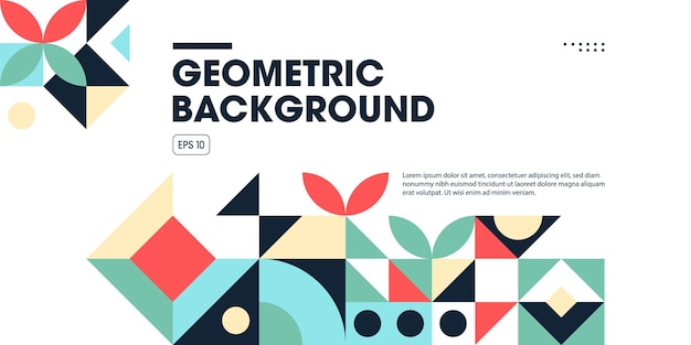 Minimalistisk geometrisk kunstplakat med simple former og figurer. Abstrakt vektormønsterdesign i skandinavisk stil til webbanner, virksomhedspræsentation, brandingpakke, stoftryk og wallpaper