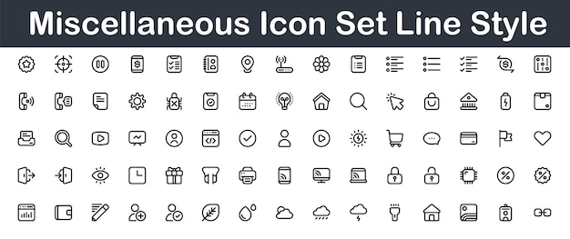Miscellaneous Icon Set Line Style