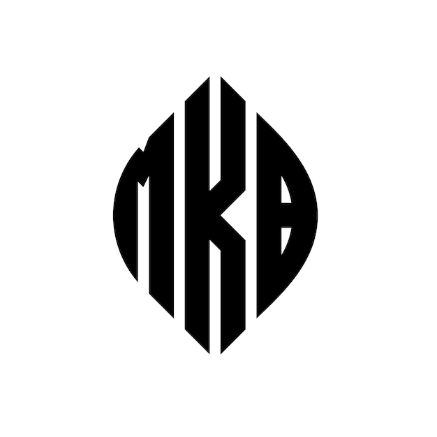 MKB circle letter logo design with circle and ellipse shape MKB ellipse letters with typographic style The three initials form a circle logo MKB Circle Emblem Abstract Monogram Letter Mark Vector