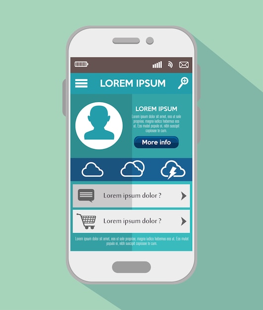Mobil design app vejrudsigt