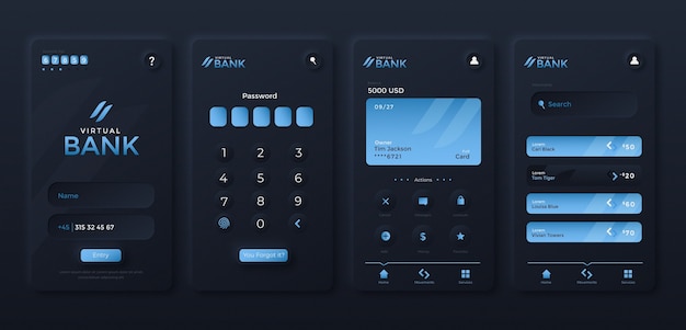 Mobil UI/UX-design med lutning
