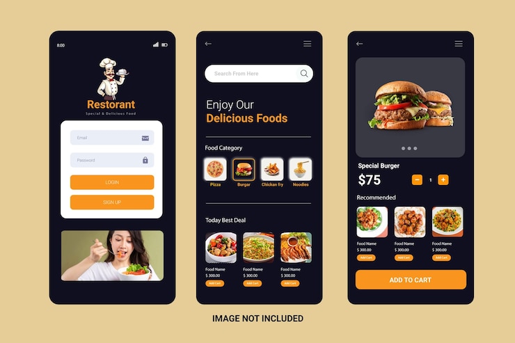 Vektör mobile app design template