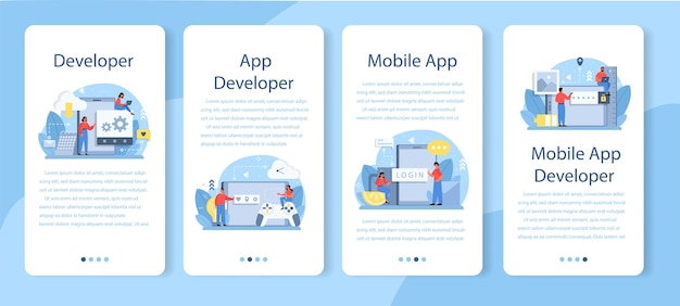 Mobile app development mobile application template set.
