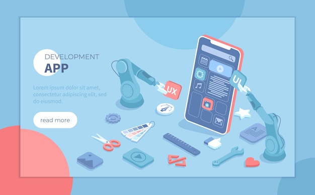 mobile app development ui ux design seo optimization adaptive layout application web interface on