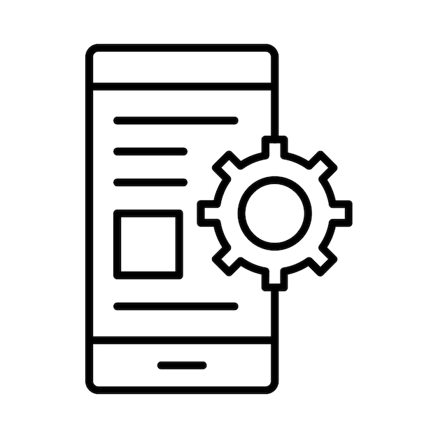 Mobile App Line Illustration