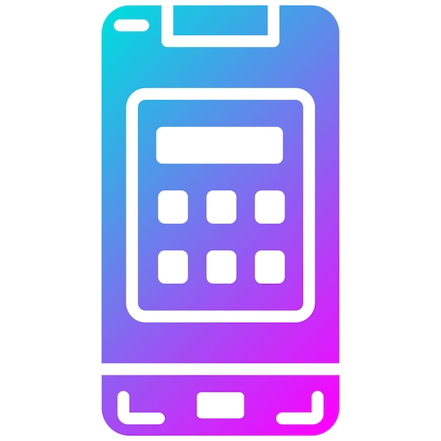 Mobile Calculator Vector Illustration Style