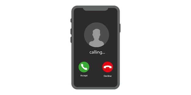 Mobile call screen template  Calling Mobile Phone Interface Illustration Vector. eps10
