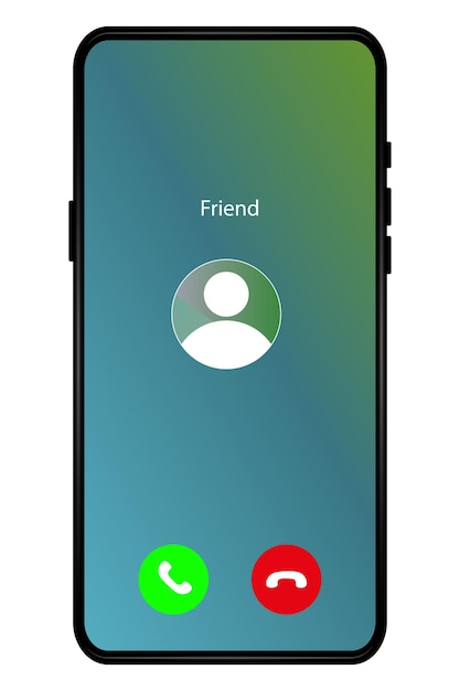 Mobile call screen template incoming phone call interface on smartphone screenIsolated on white background Flat style Vector illustration
