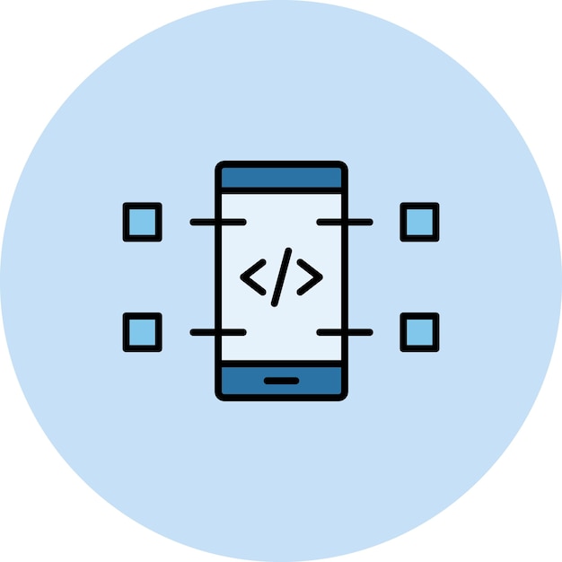 Mobile Coding Flat Illustration