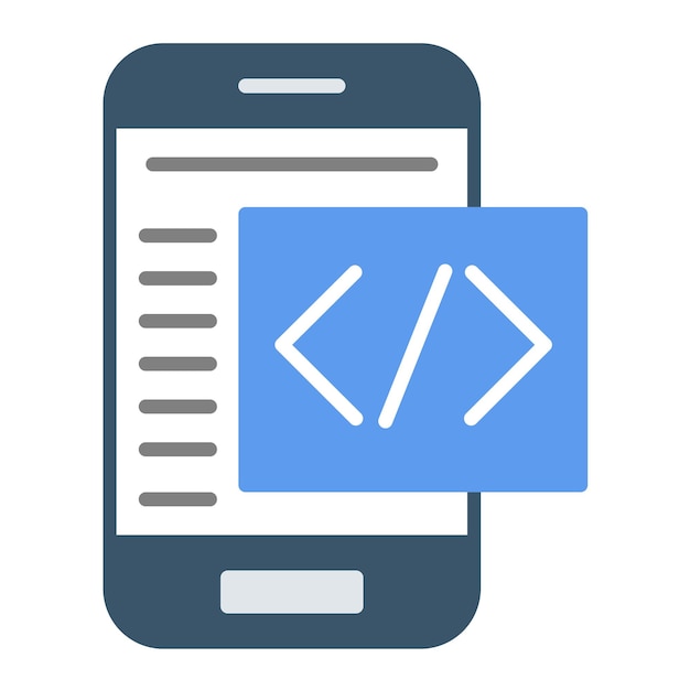 Mobile Coding Vector Illustration Style