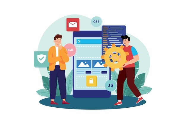 Mobile Designer Illustration concept on white background