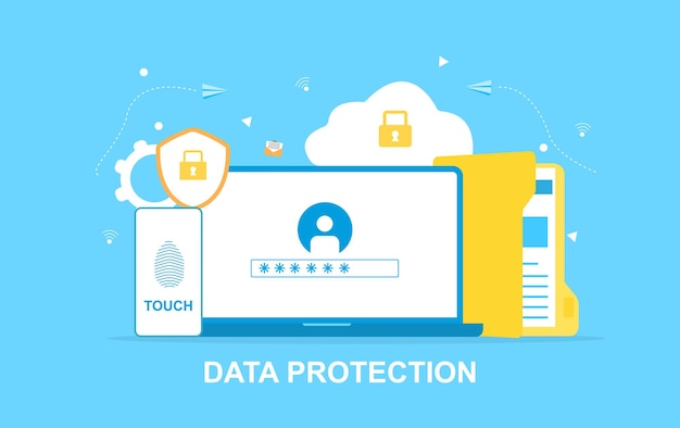Mobile devices with password and fingerprint data protection