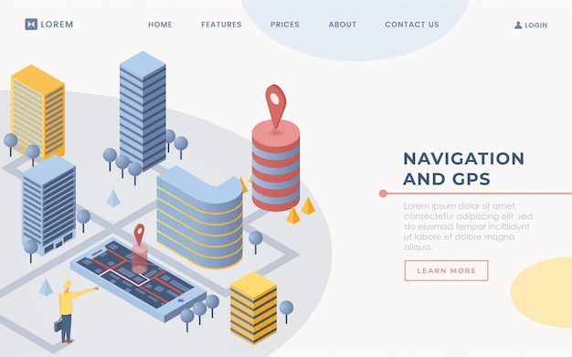 Mobile GPS software landing page