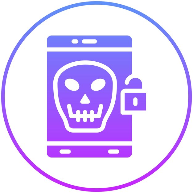 mobile hacked icon vector icon illustration of networking and data sharing iconset
