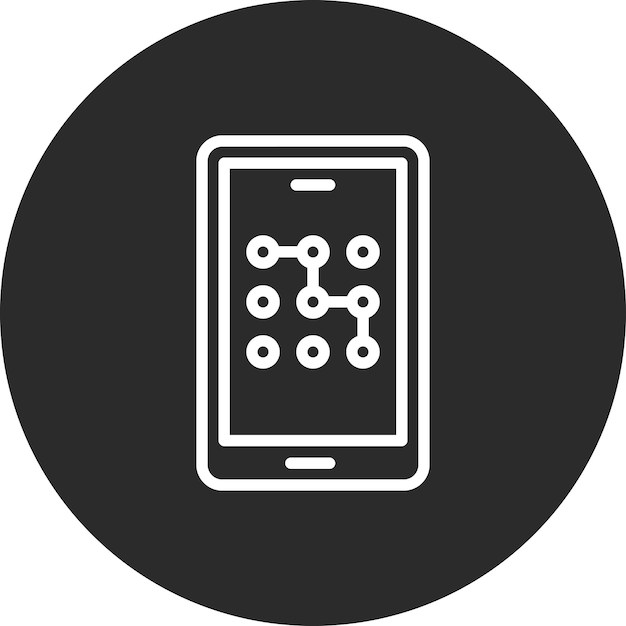 Mobile Pattern Lock vector icon illustration of Protection and Security iconset