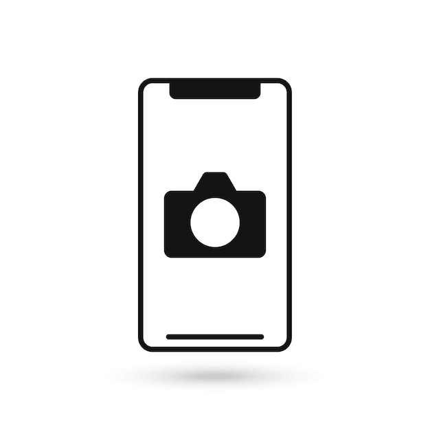 mobile phone flat design icon camera sign