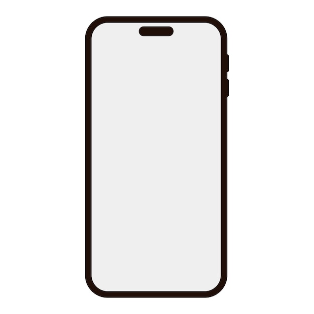 Mobile phone with blank screen and black frame modern smartphone
