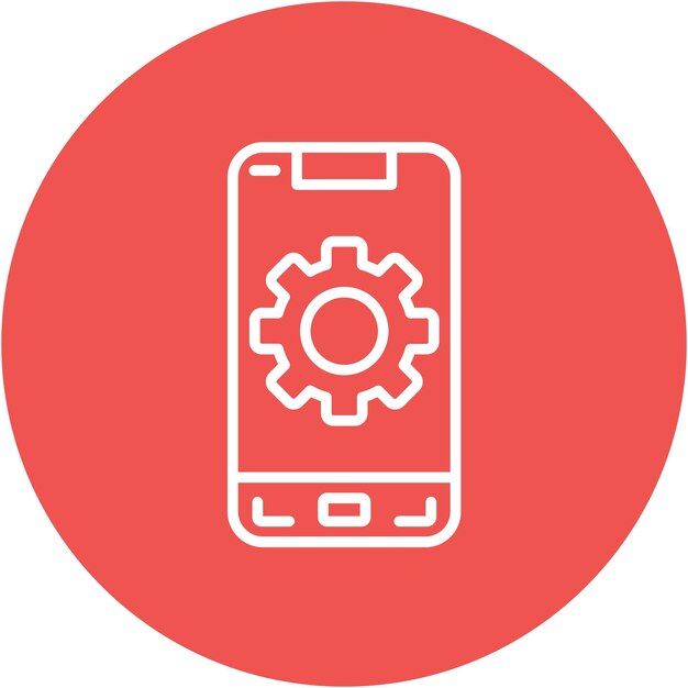 Mobile Settings Vector Illustration Style