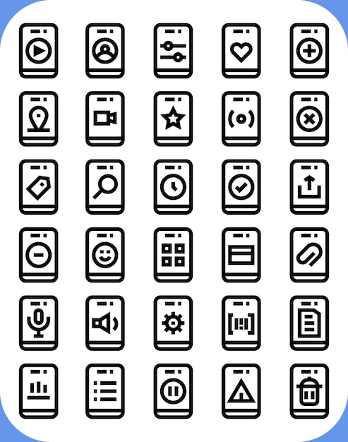 mobile ui line icon pack