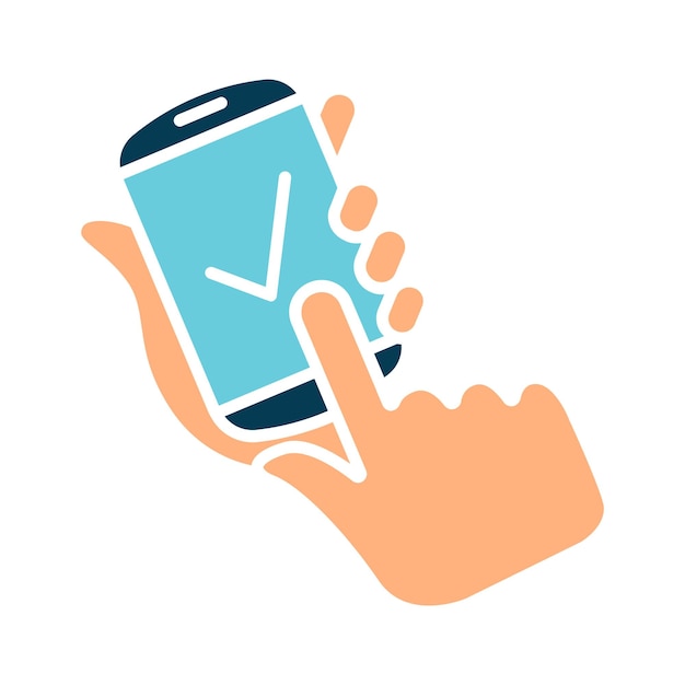 Mobile verification line icon Person smartphone checkmark user authentication approval identity mobile app confirmation secure access technology digital verification account profile