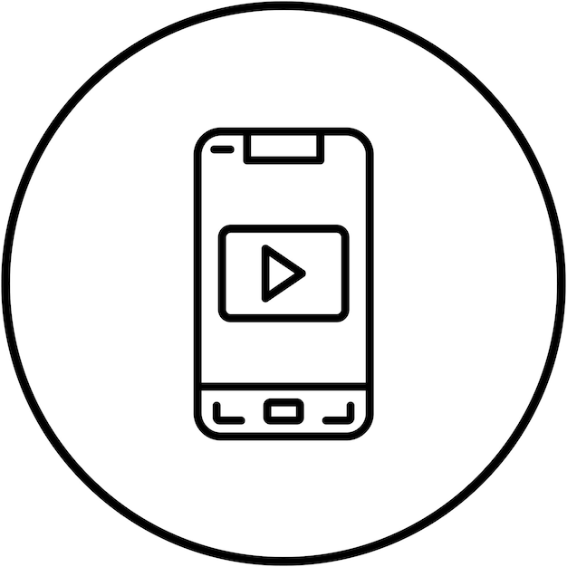 Mobile Video vector icon Can be used for Mobile Apps iconset