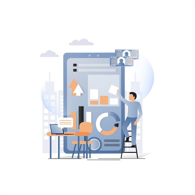 Mobile website development services concept  illustration