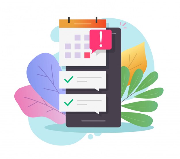 Mobiltelefon online planlagt kalender med vigtig deadline dato