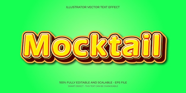 Mocktail Text Effect Refreshing 3D Lettering with Liquid Style
