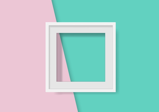 Mockup af en hvid, tom ramme. Minimalistisk komposition med tom billedramme. Minimalisme