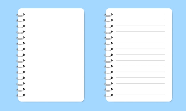 Mockup of a notebook with spiral Binder clip Small book diary notepad Copybook with lined notepaper